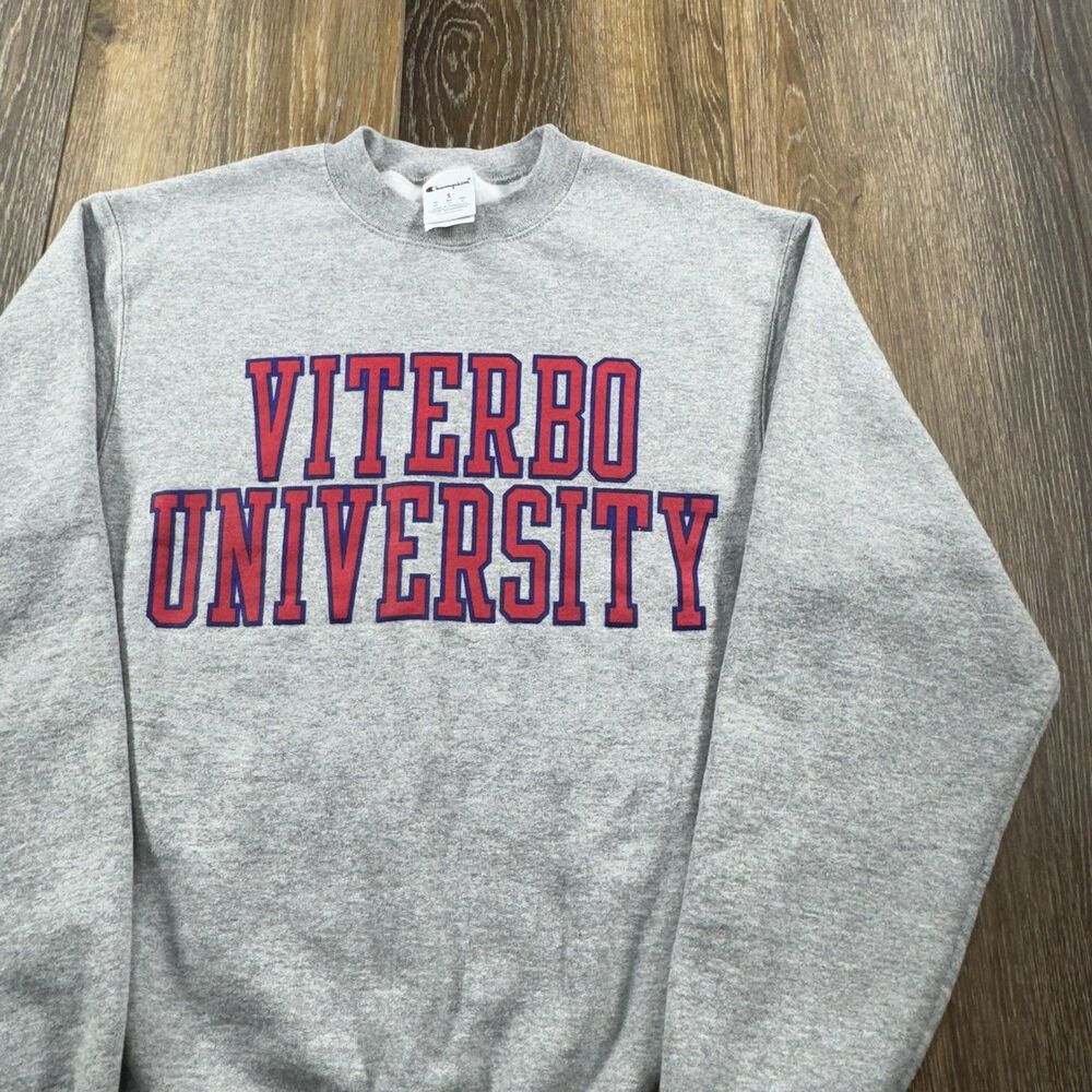 Vintage Viterbo University Sweatshirt Mens S Gray Team Champion Student Sweater